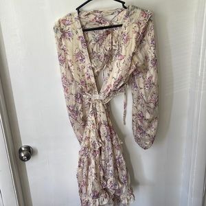 Vicki lace up back romper with side cut out